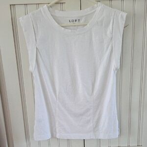 LOFT Women's White Sleeveless Top